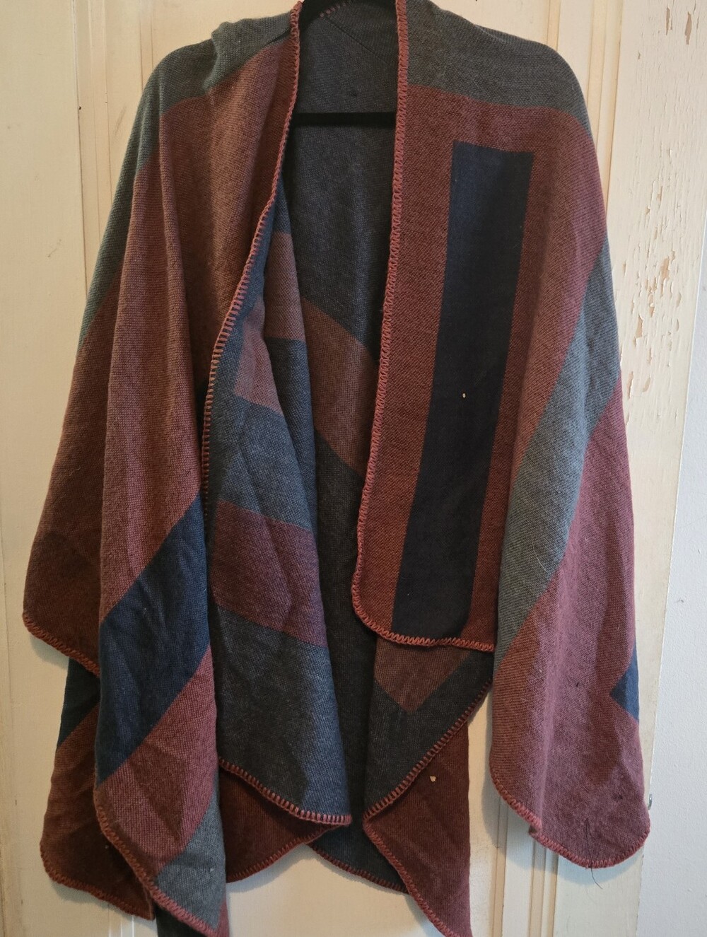 Unbranded Striped Knit Sweater Shawl